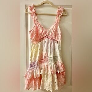 LoveShackFancy Pink Lace Detail Top